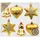 Inges Glas Christbaumschmuck Glocke Herz Stern Kunststoff 14 cm 6 Stück gold