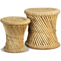 vidaXL Sitzhocker 2 Stk. Bambus 43 x 0 x 0 cm Braun