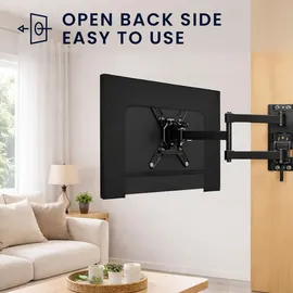 kwmobile 43" TV Abdeckung Indoor - Fernseher Hülle Bildschirmschutz Abdeckung - TV Bildschirm Staubschutzhülle - Fernsehabdeckung - Leinen Schwarz