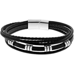 Lucardi Armband Leder - silbern Damen 
