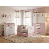 möbel-direkt.de Babyzimmer-Komplettset Cindy in Weiß und Rosé, (Komplett Set, 7-tlg., in verschiedenen Ausführungen), Made in Germany, Soft Close, Prinzessinnenzimmer weiß