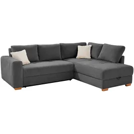 Jockenhöfer Ecksofa JOCKENHÖFER GRUPPE "Sunset L-Form, B: 257 cm, Dauerschlafsofa mit", grau (grau 426, 09), B:257cm T:105cm, Korpus: 100% Polyester;Kissen: 100% Polyester, Sofas, Ecksofa, Tonnentaschen-Federkern, Kaltschaumtopper, Bettkasten & Zierkissen