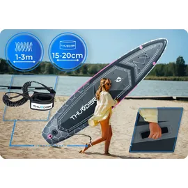 Thunder Mossa SUP Board 320 x 75 x 15 cm Grau/Weiß/Rosa