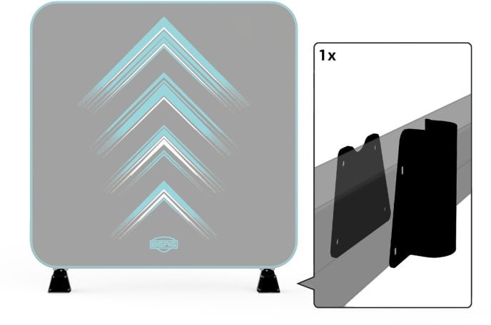 BERG Ersatzteil AeroWall - Klemme + Verstärkungsplatte 2x2