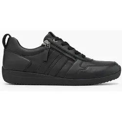Leder Komfort Schnürer - Damen - schwarz