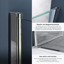 doporro Teramo24 Dusch-Drehtür rechts 70 x 195 cm ESG-Sicherheitsglas transparent