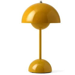 &Tradition - Flowerpot Akku Tischleuchte VP9 mit magnetischem Ladekabel, glänzend, senf