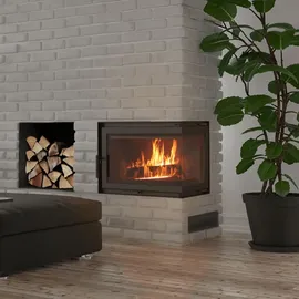Kratki Rechter Kamin-Einsatz KRATKI SIMPLE 8kW Schließset - Schwarz