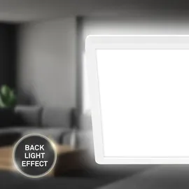 B.K.Licht Briloner Slim Case LED Deckenlampe, Indirektes Licht, Neutralweißes Licht, Weiß, 29 x 29 x 3 cm