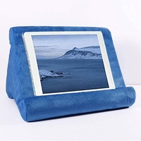 HEZHU Tablet Ständer Kissen Kissenständer Buchablage Multi Angle Soft Bed Pillow Holder Tragbarer Dreieck Tablet Ständer (Blau)