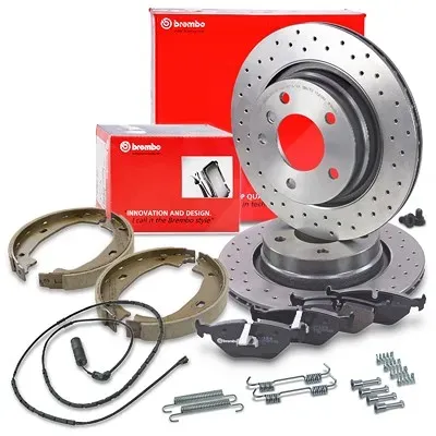 Brembo Bremsscheiben +Bremsbeläge +Handbremse hinten für BMW