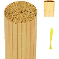 Fiqops Sichtschutzmatte PVC Sichtschutz Garten Sichtschutzzaun Balkon Zaun Windschutz Balkonverkleidung Bambus 100x400cm - Braun