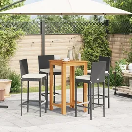 vidaXL Gartenbar Set 5-tlg. Schwarz