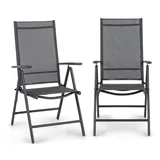 Blumfeldt Almeria Klappstuhl 2er-Set 56,5 x 107 x 68 cm ComfortMesh Aluminium