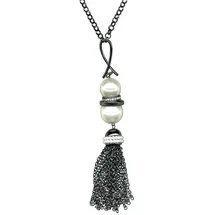 FIRETTI Y-Kette Shiny Lush Pearl Schwarz/Weiß Kunststoff