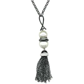 FIRETTI Y-Kette Shiny Lush Pearl Schwarz/Weiß Kunststoff