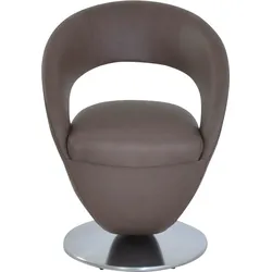 Drehstuhl K+W KOMFORT & WOHNEN "Wave", braun (sattel 77, schlamm 75, edelstahloptik), B:62cm H:86cm T:61cm, Stühle, Drehstuhl, Design-Drehstuhl, Drehteller in Metall edelstahloptik, Farbkombination