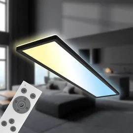 Briloner - LED Deckenlampe 98cm mit indirektem Licht, flach, dimmbar, Fernbedienung,