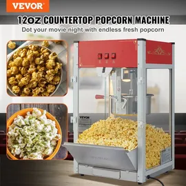 Vevor Popcornmaschine Popcornautomat Popcorngerät 1440 W Popcornmaschine, 12-oz-Kessel für 80 Tassen pro Ladung, Popcornmaschine für die Arbeits...