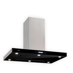 Valeria Inselabzugshaube 90cm 650m3/h Abluft Touch LED Glas Edelstahl