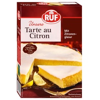 RUF Tarte au Citron, Backmischung für einen schnellen Zitronen-Kuchen französischer Art, Zitronen Tarte mit fruchtiger Zitronen-Glasur