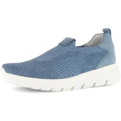 Slip-On Sneaker GABOR, Damen, Gr. 37, blau (jeansblau), Textil, Nubukleder, unifarben, sportlich, Schuhe, Slipper, Halbschuh mit Best Fitting für komfortable Passform