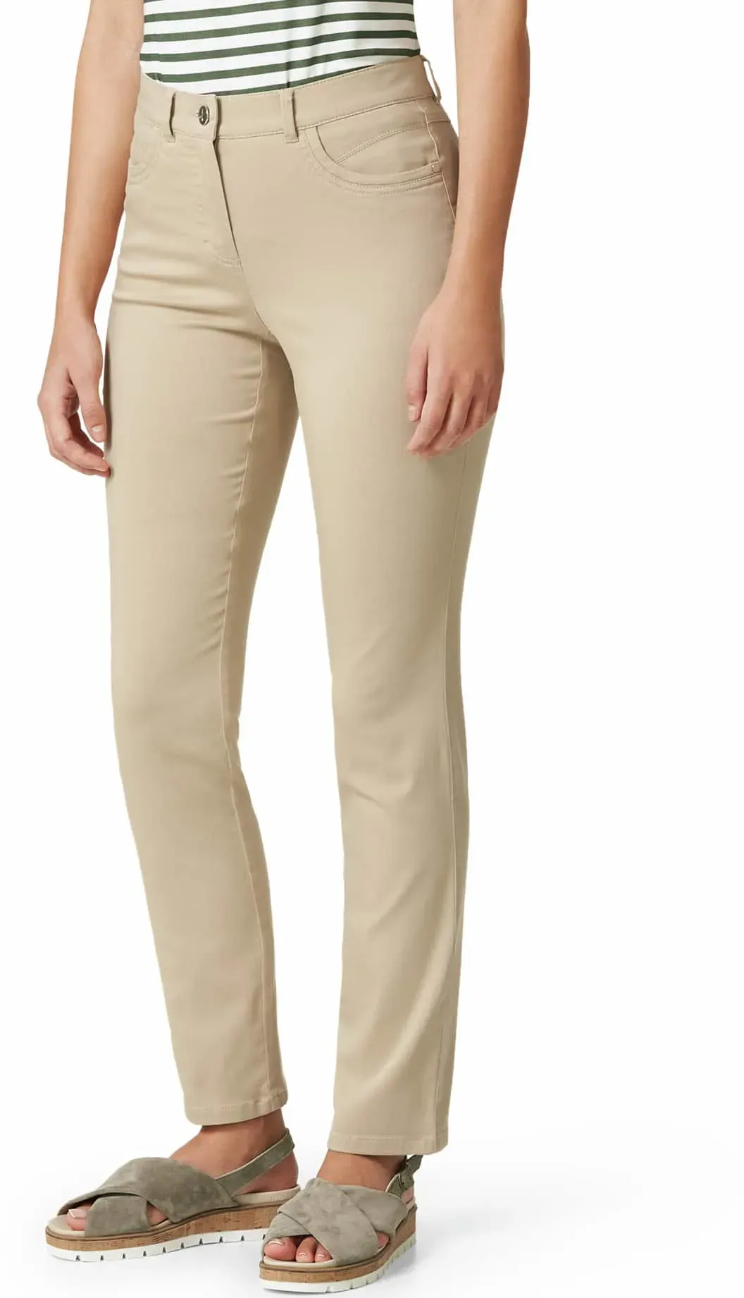 Walbusch Damen Bügelfrei Baumwollhose Feminine F Beige