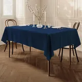 Qualitäts Tischdecke Textil Eckig 140 x 200 cm, Farbe wählbar Dunkelblau