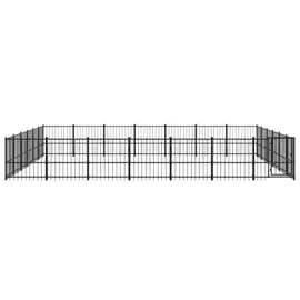 vidaXL Outdoor-Hundezwinger 39,52 m2 Stahl Schwarz