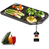 bremermann Grillpfanne Steingut, Grillschale flach für BBQ, eckig schwarz