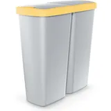 monzana Mülleimer 50 l Grau Gelb