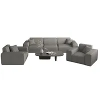 Fun Möbel Sofaset Designersofa CELES PREMIUM 3-1-1 in Stoff Scala Grau - Grau