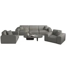 Fun Möbel Sofaset Designersofa CELES PREMIUM 3-1-1 in Stoff Scala Grau - Grau