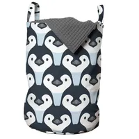 ABAKUHAUS Pinguin Wäschesack, Baby-Vögel Gesicht Muster, Wäschekorb mit Griffen