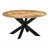 vidaXL Esstisch Ø150x76 cm Massives Raues Mangoholz