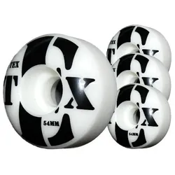 TEX Rollen logo 4er white black Wheels 54x30