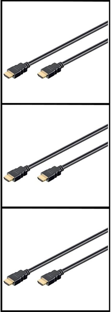 3er Set HDMI Kabel Länge 1m HDCP Konform High Speed Verbindung Stecker TV 3D Wiedergabe schwarz