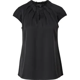 Comma, comma Satinbluse mit Raffung schwarz 38
