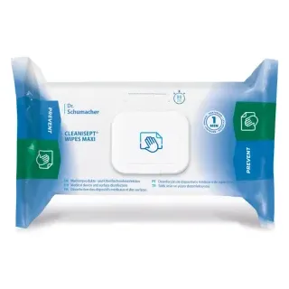 Dr. Schumacher CLEANISEPT WIPES maxi Desinfektionstücher, Alkoholfreie Tücher zur Schnelldesinfektion, 1 Flowpack = 100 Tücher, Format : 20 x 22 cm