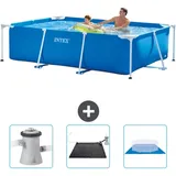 Intex Rahmenschwimmbecken rechteckig – 260x160x65 cm – Zubehör CB79 Blau No Size