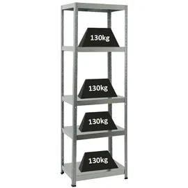 Proregal Schwerlastregal Metall 180x60x40 cm silber