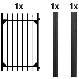 GAH Alberts Zauneinzeltür Chaussee Set 1,2 x 1 m schwarz