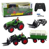 LeanToys RC-Landmaschine Traktor mit Anhänger CH RTR