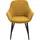 SalesFever Essgruppe, 5 tlg. 180 cm - Bezug Strukturstoff gelb Gestell schwarz Tisch cognac | 370759