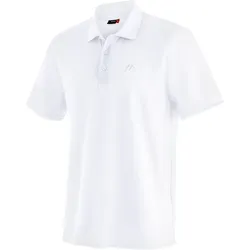Funktionsshirt MAIER SPORTS "Ulrich", Herren, Gr. 4XL, weiß, 100% Polyester, Rundhals, Kurzarm, Shirts, Herren Poloshirt, kurzarm Freizeit-Shirt mit Hemdkragen, Reg. Fit