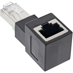 InLine Patchkabel-Adapter Cat.6A - RJ45 Stecker/Buchse - 90° nach oben gewinkelt