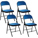 Beliani Klappstuhl 4er Set Blau