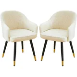 Generisch Stuhlhussen mit gebogener Rückenlehne, Stuhlhussen für Esszimmerstühle, Stuhlhussen für Schreibtischstühle, Schonbezug mit Armlehnen-Beige||2PCS