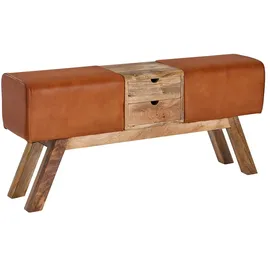 KADIMA DESIGN Sitzbank Turnbock Braun 120 x 56 x 30 cm