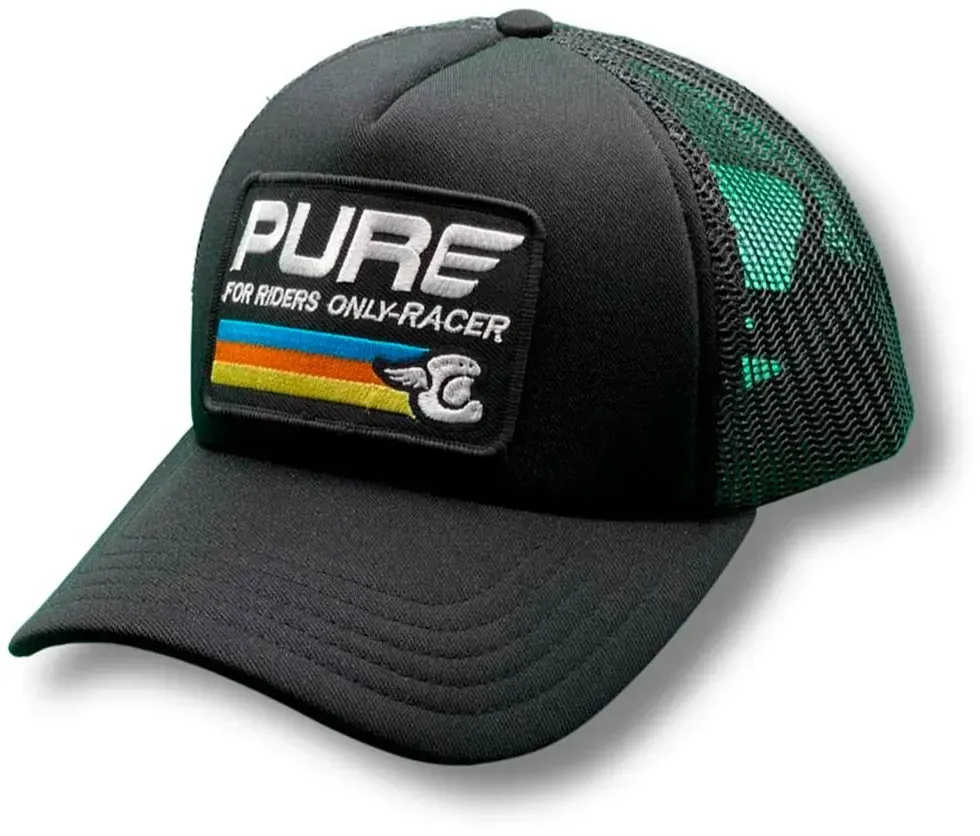 Pure Racer Helmet Stripes Kappe - Black - ONE SIZE: